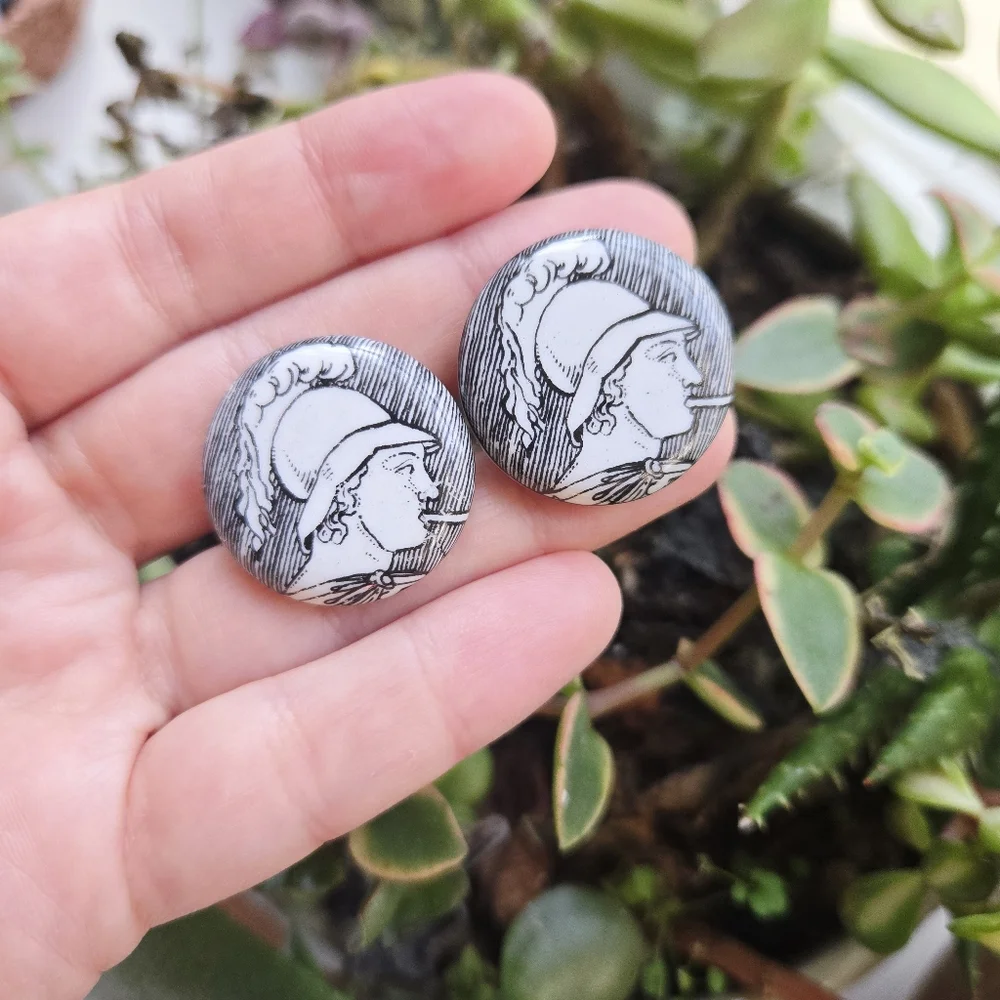 Vintage Roman Greek Soldier Warrior Spartan Cuff Links